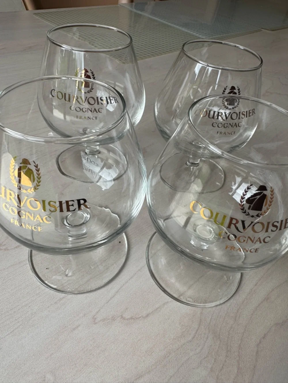 Courvoisier snifter glasses